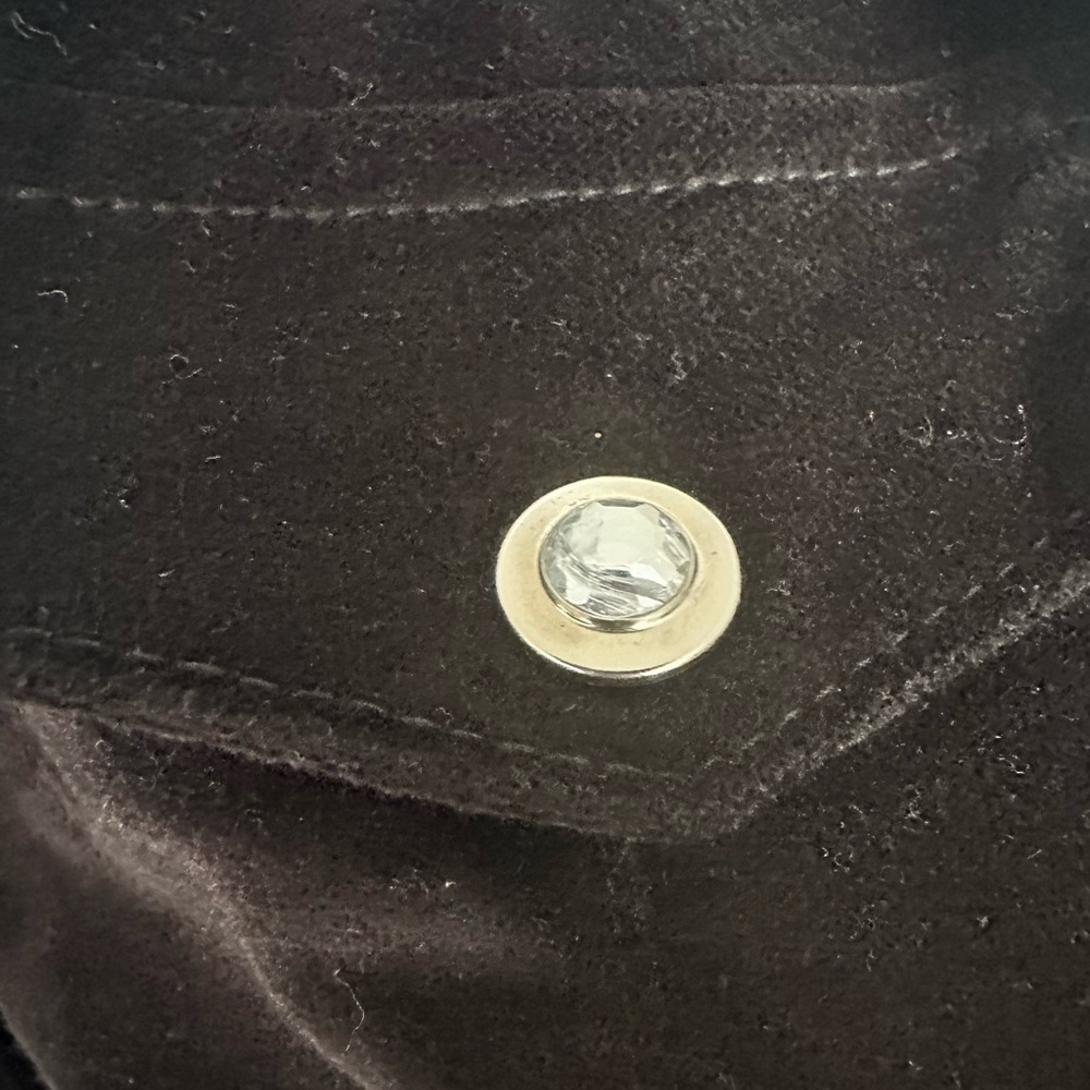 De Code Black Velvet Wrap Jacket Cropped Blazer Rhinestone Buckle Size L (1250) - Picture 8 of 15